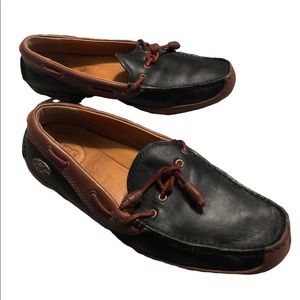 Ugg Leather loafer boat shoe moccasin Brown black Size 8 work casual